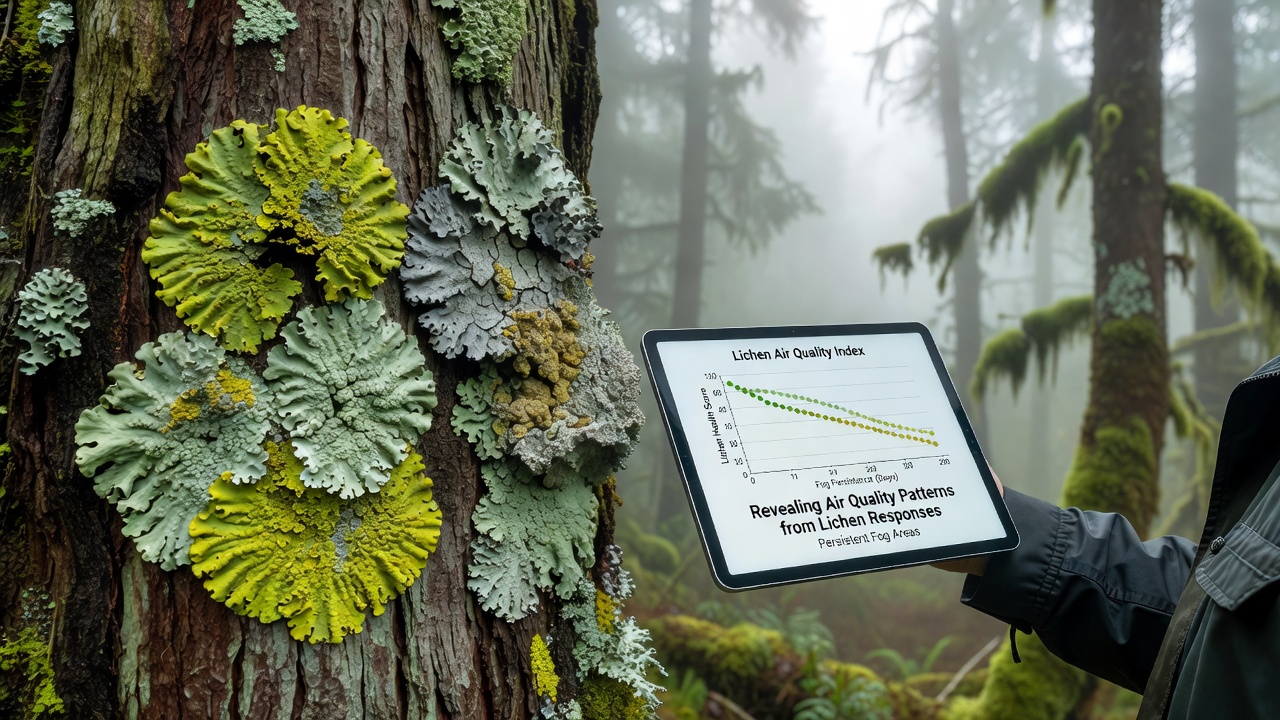 Revealing Air Quality Patterns from Lichen Responses in Persistent Fog Areas