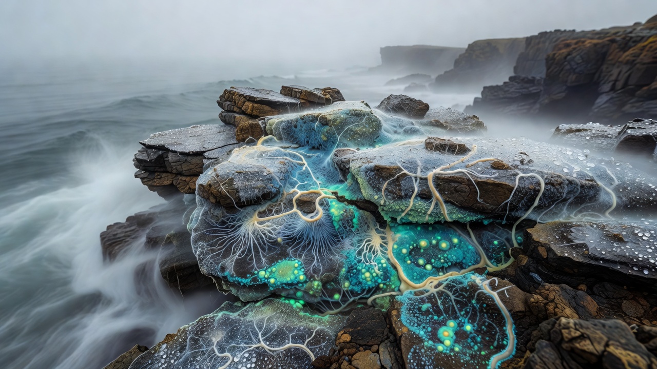 Symbiotic Organisms Reshaping Rock Temperatures in Elevated Coastal Vapor Zones